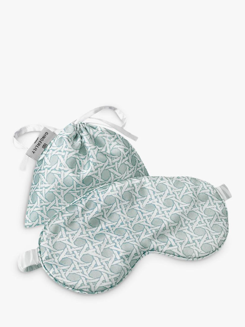 Gingerlily rattan silk eye mask in pouch - British product