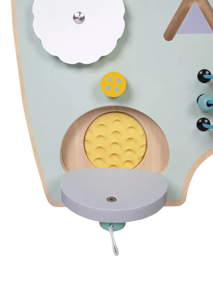 Janod bear busy board activity toy, imported from the UK