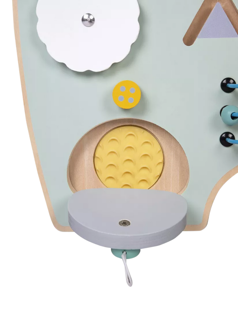 Janod bear busy board activity toy, imported from the UK