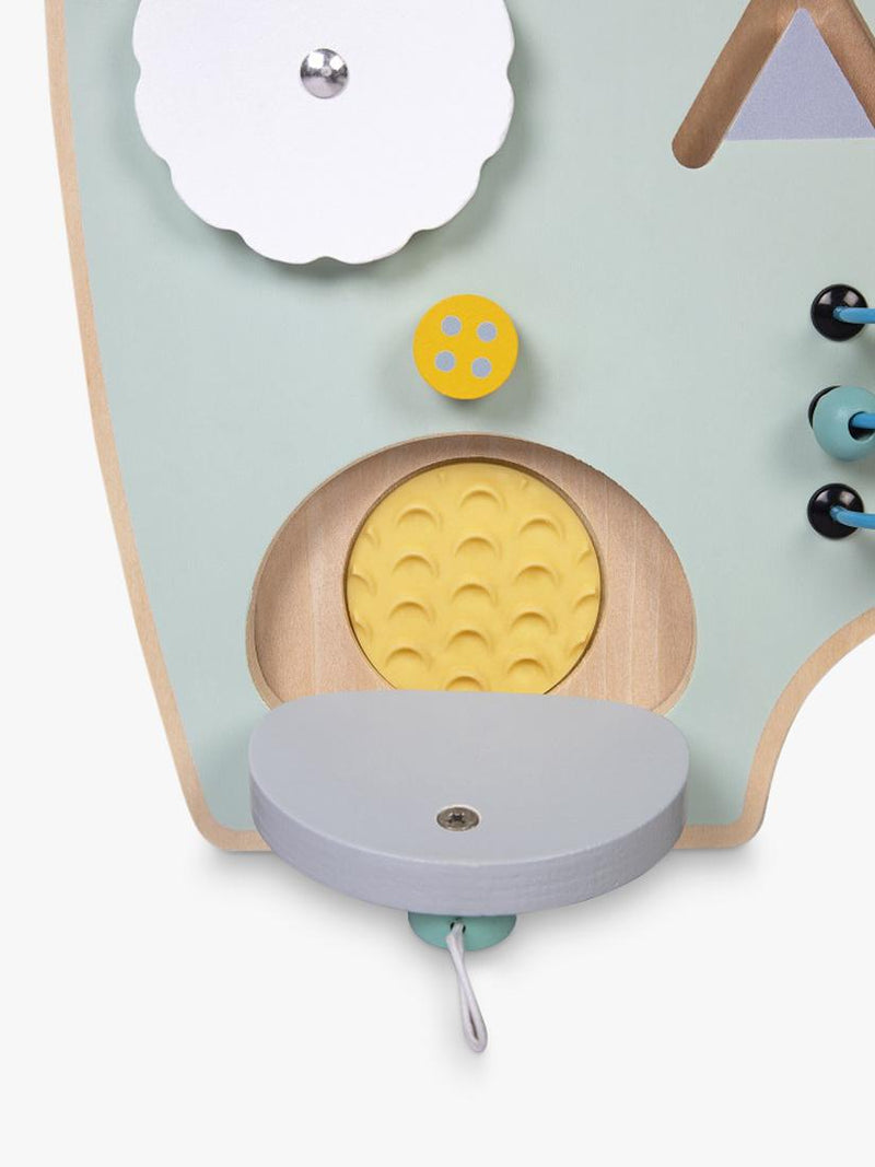 Janod bear busy board activity toy, imported from the UK