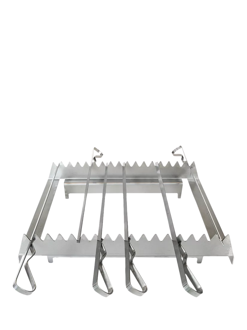Bertha skewer rack and 12 skewers for outdoor oven (British brand)