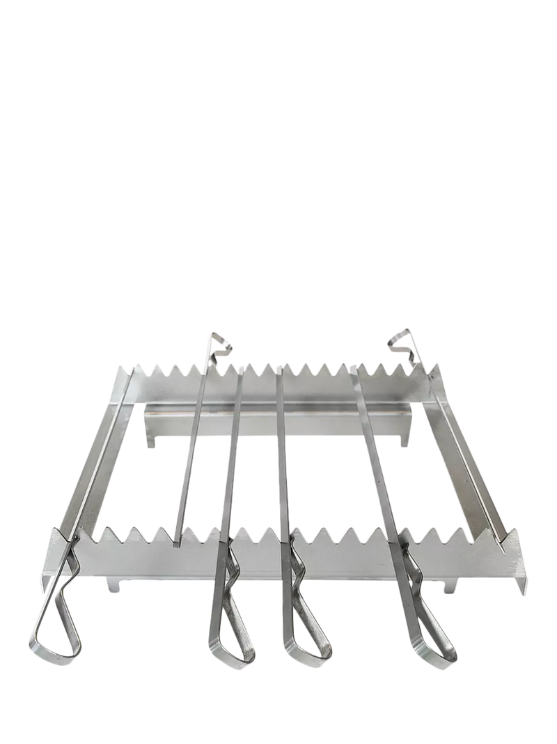 Bertha skewer rack and 12 skewers for outdoor oven (British brand)