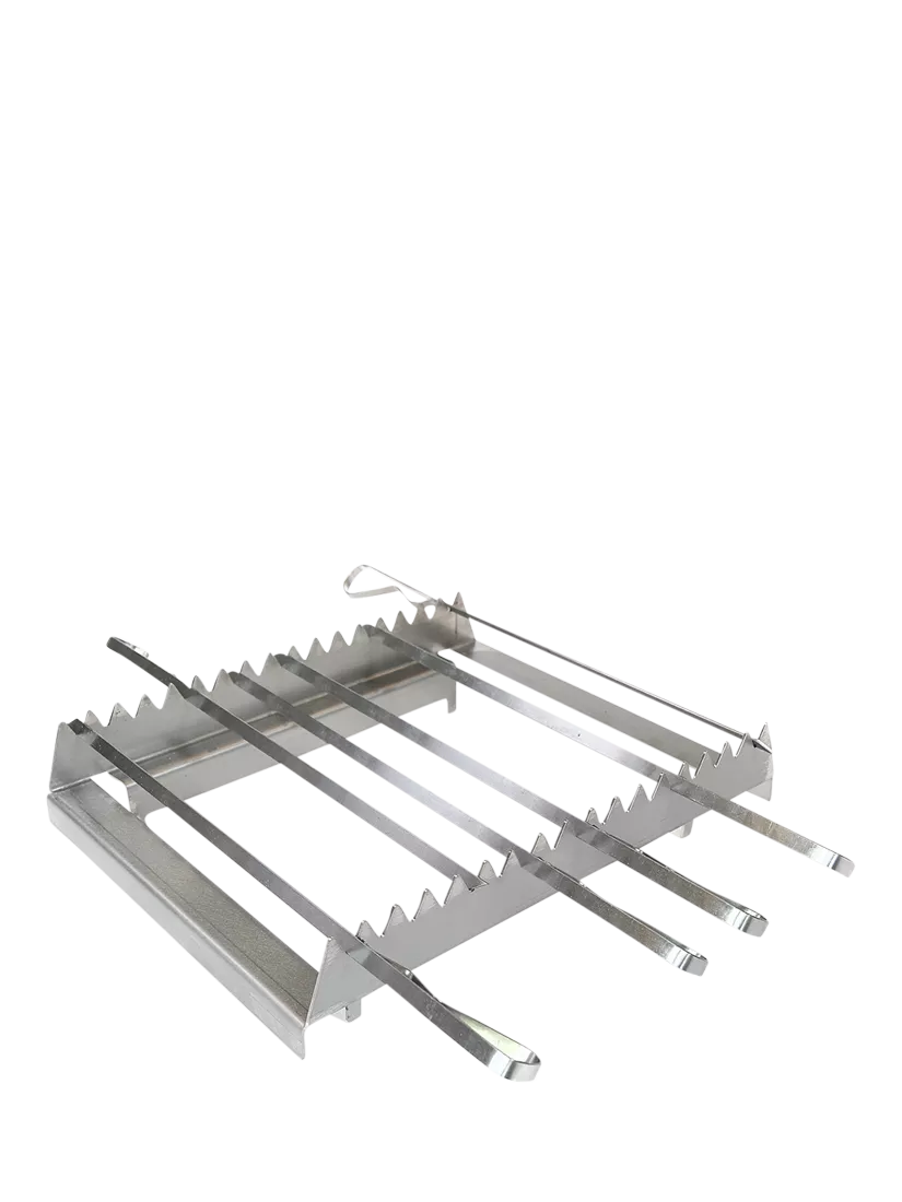 Bertha skewer rack and 12 skewers for outdoor oven (British brand)