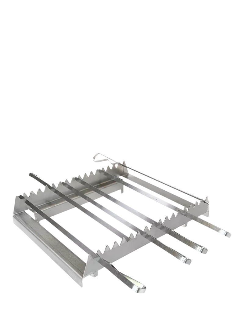Bertha skewer rack and 12 skewers for outdoor oven (British brand)
