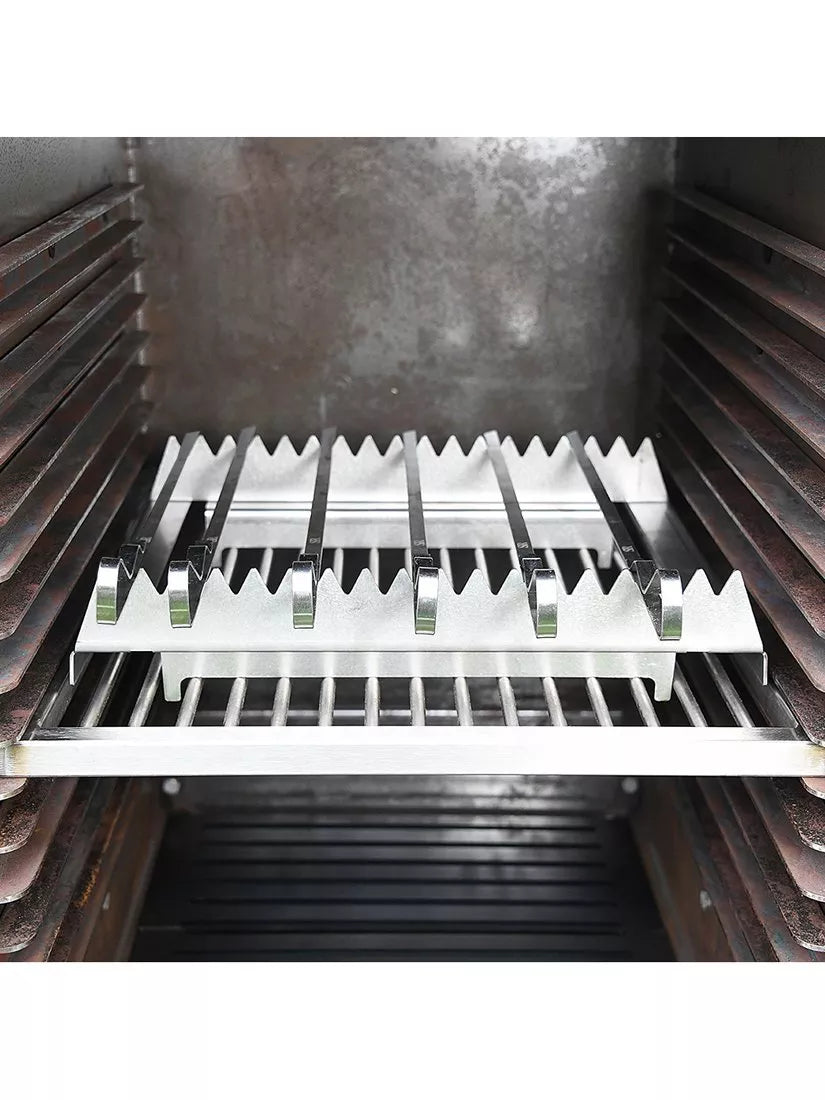 Bertha skewer rack and 12 skewers for outdoor oven (British brand)