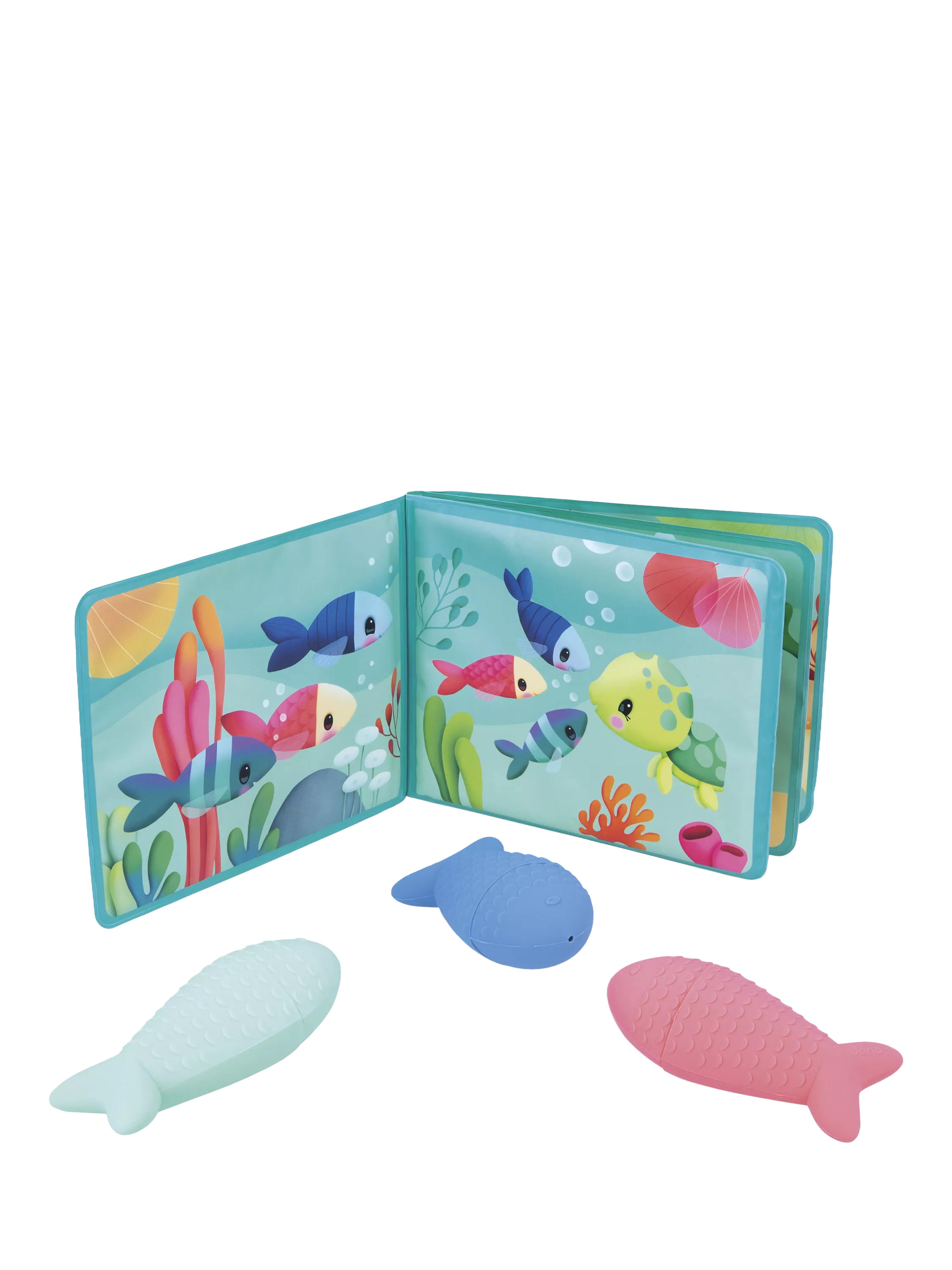 Janod Under the Sea baby bath book with fish sprinklers, UK version