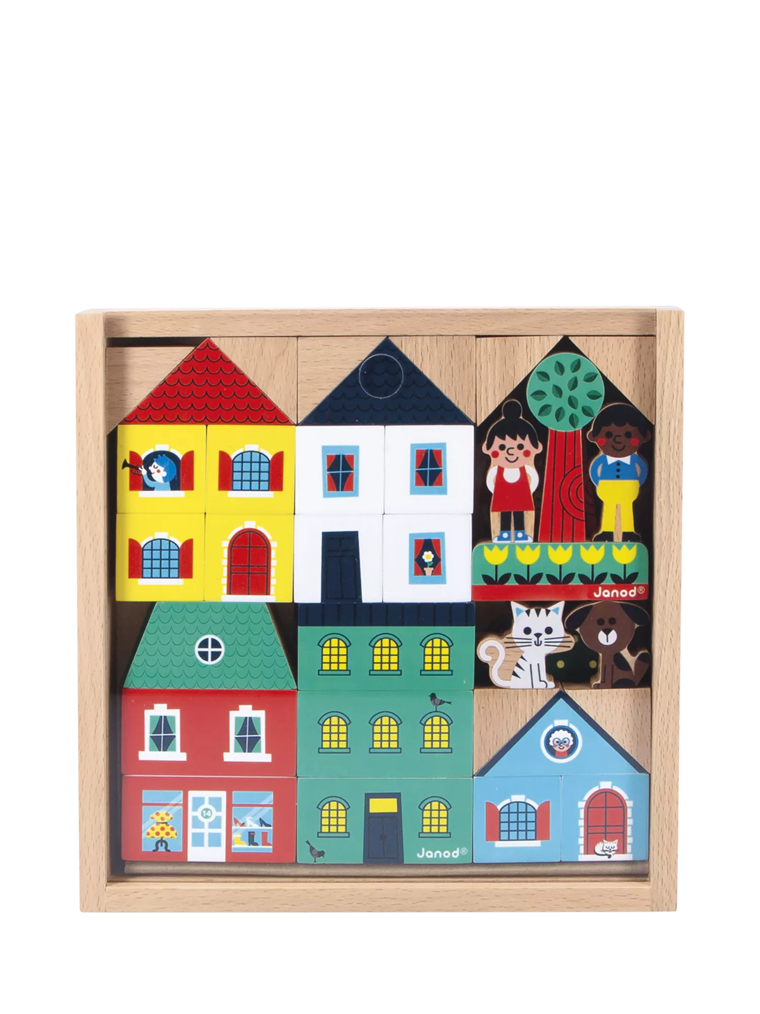 Janod wooden blocks set 38-piece - British product