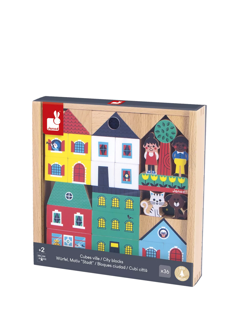 Janod wooden blocks set 38-piece - British product