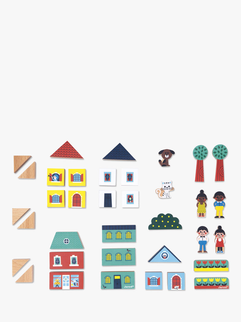 Janod wooden blocks set 38-piece - British product