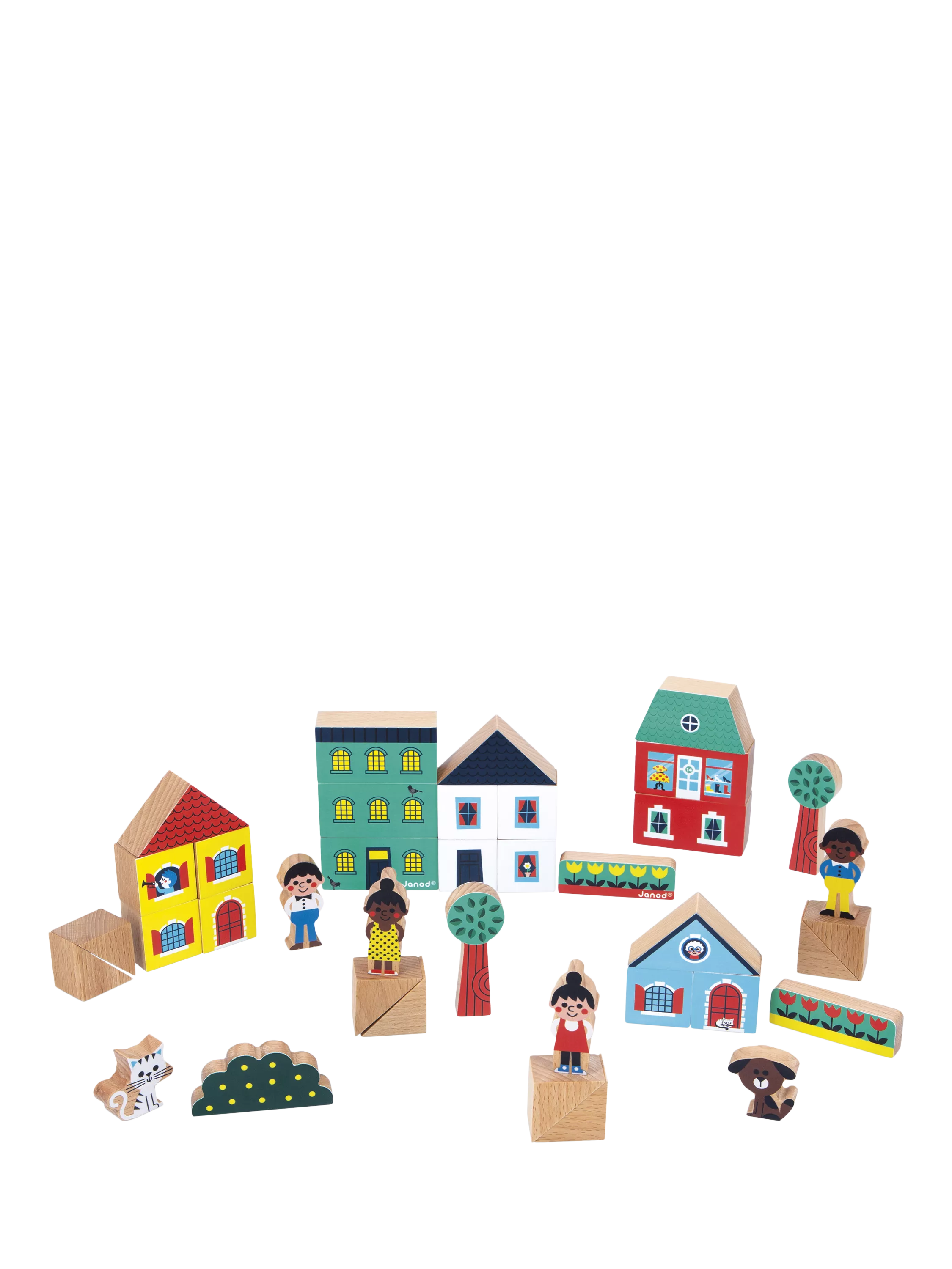 Janod wooden blocks set 38-piece - British product