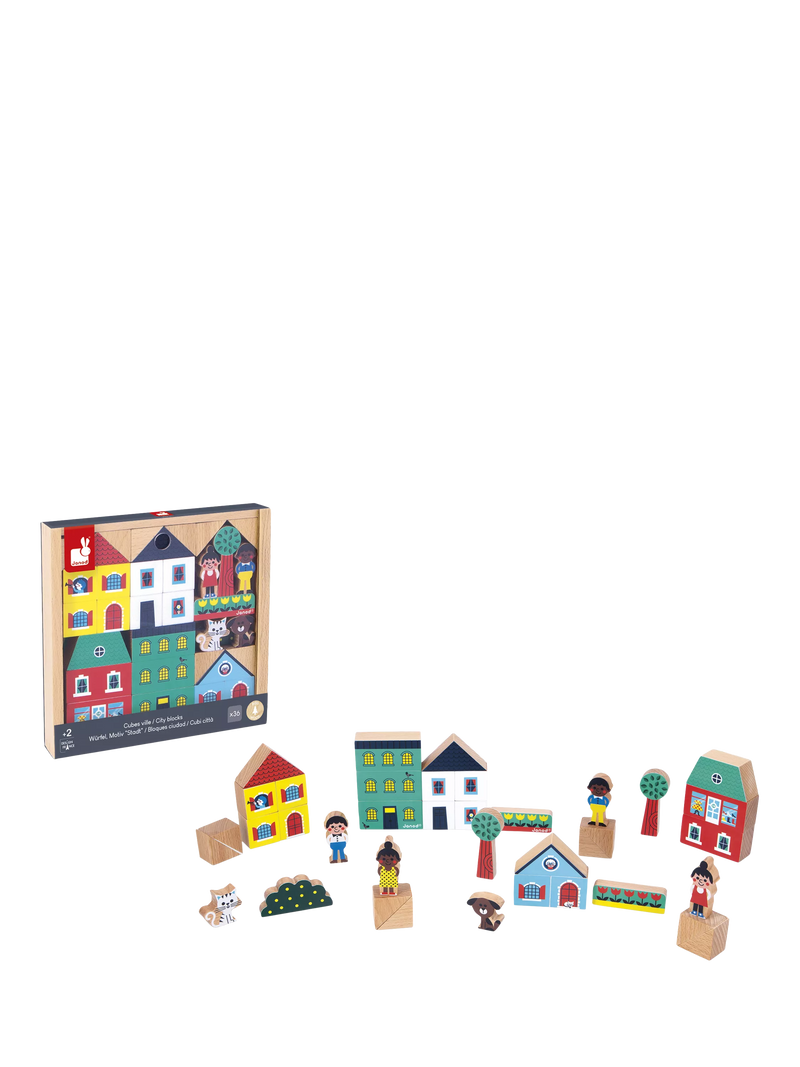 Janod wooden blocks set 38-piece - British product