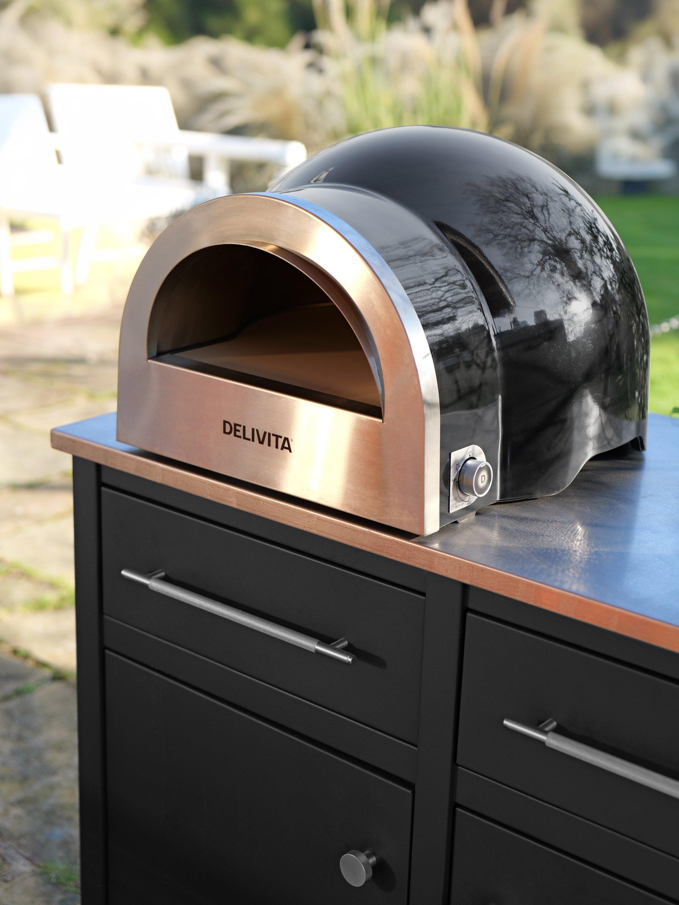 DeliVita dual fuel pizza oven red imported from the UK