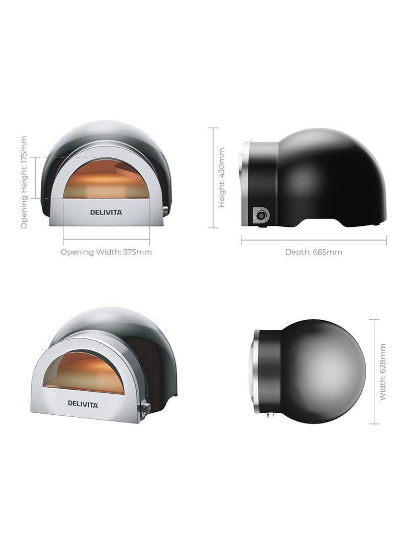 DeliVita dual fuel pizza oven red imported from the UK