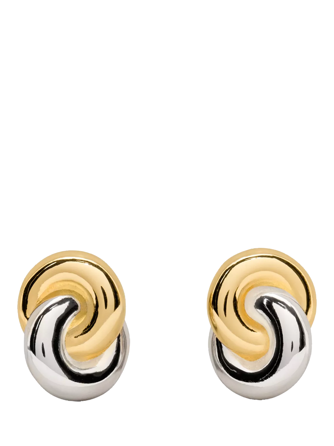 Kate Spade two-tone interlock swirl stud earrings, imported from the UK