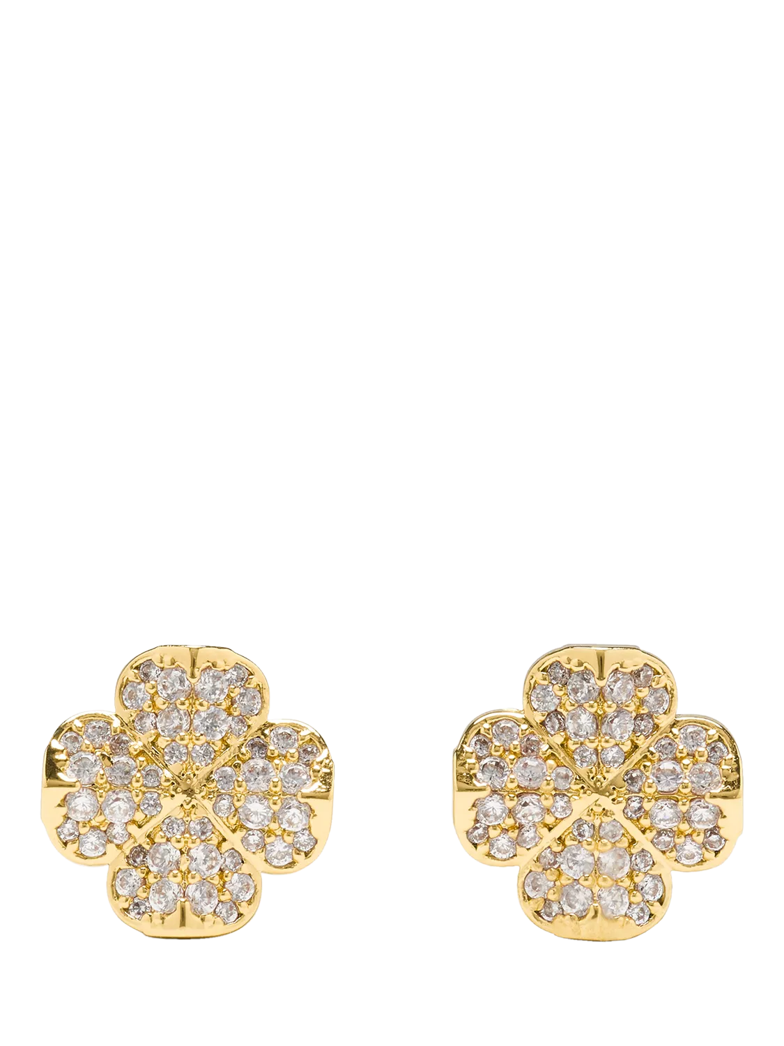 kate spade new york Clover Stud Earrings, Clear/Gold