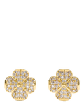 kate spade new york Clover Stud Earrings, Clear/Gold