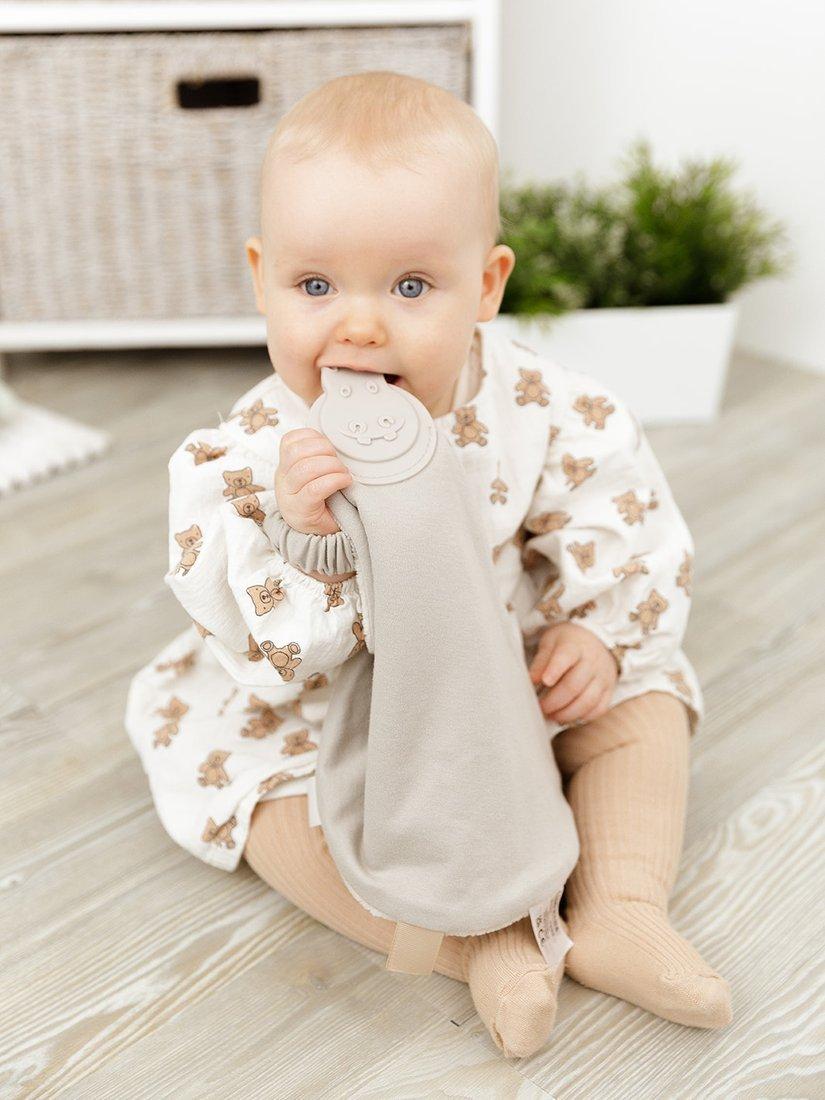 Cheeky Chompers baby comforter Stone, imported from the UK