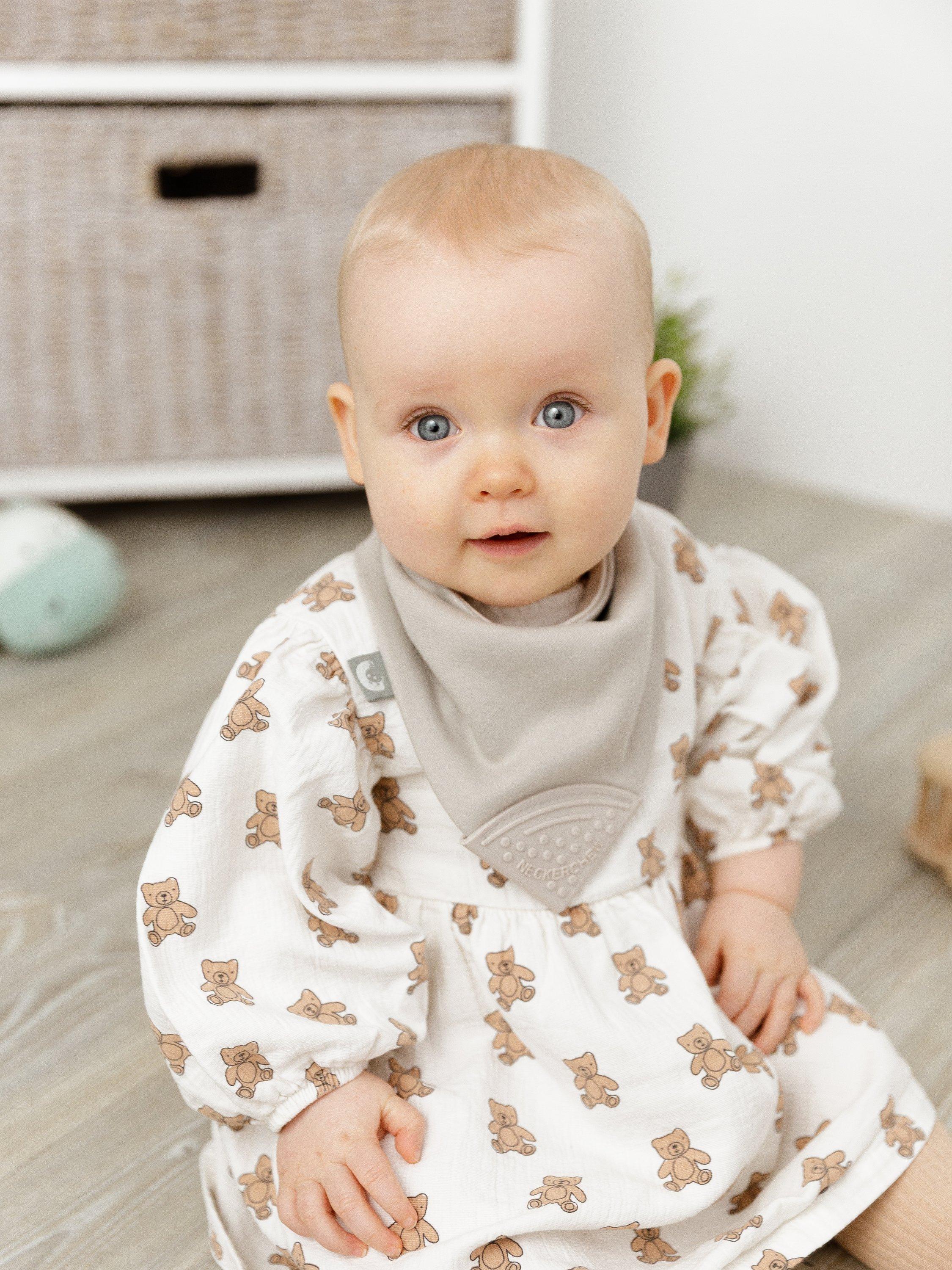 Cheeky Chompers Neckerchew teething dribble bib stone, UK version