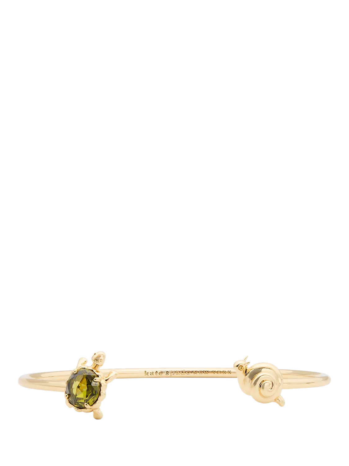 kate spade new york green open crystal bangle gold toned brass, UK version