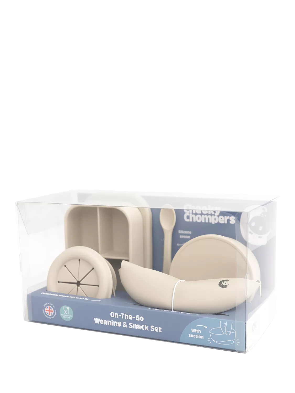 Cheeky Chompers silicone weaning set Sand, UK version