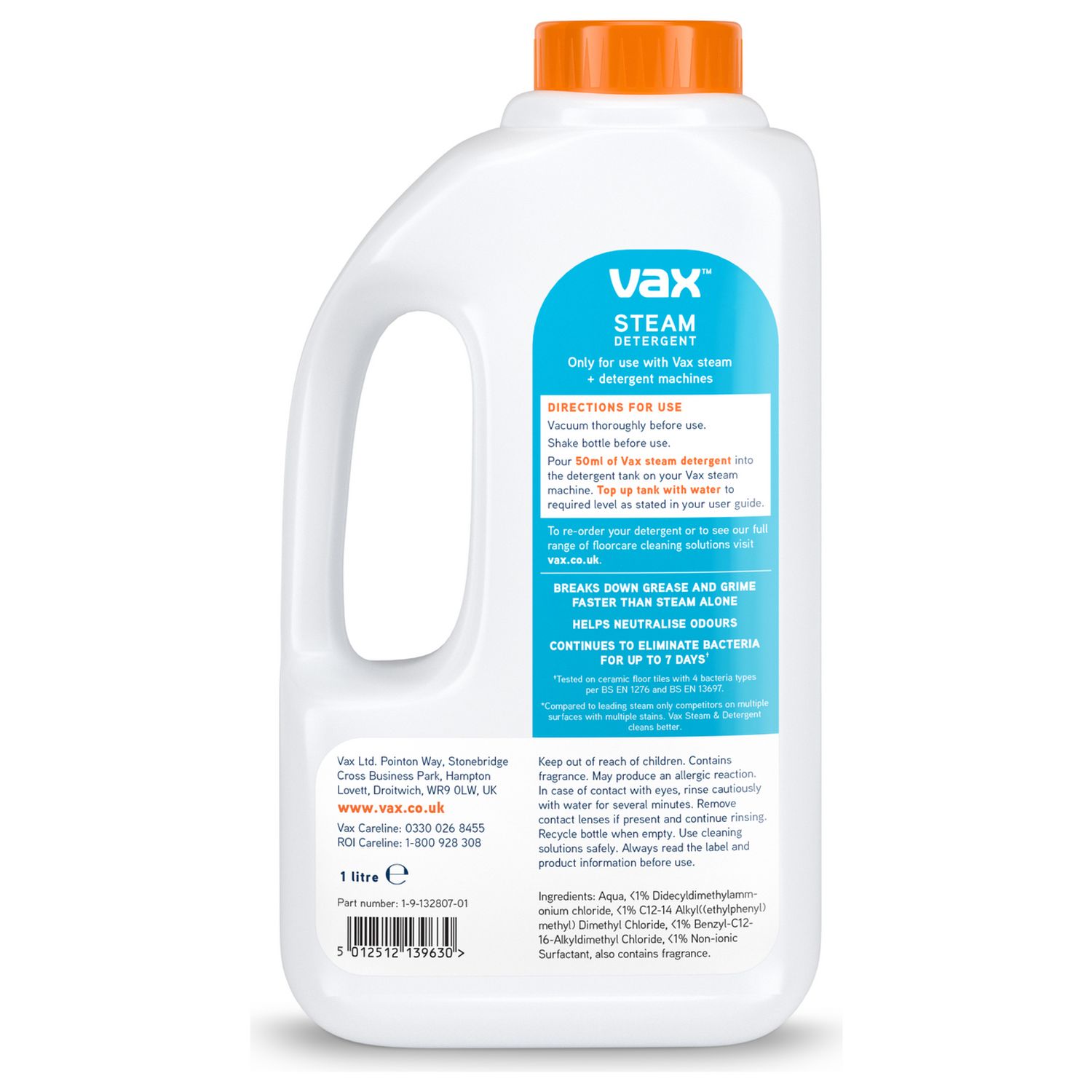 Vax Spring steam detergent twin pack 2x1L, UK version