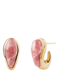 PDPAOLA rhodochrosite curved hoop earrings, imported from the UK