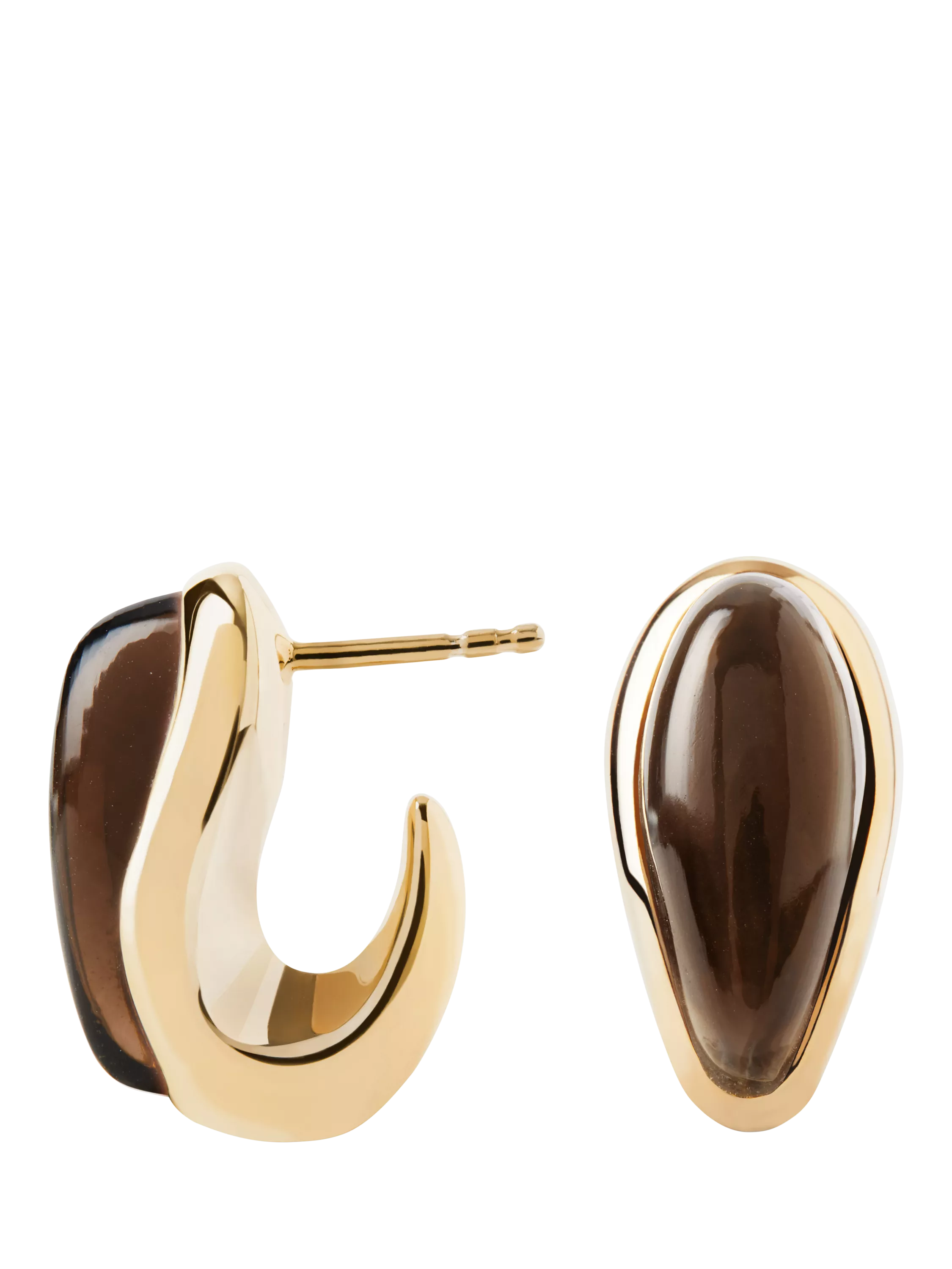 PDPAOLA gold plated quartz hoop earrings, UK version