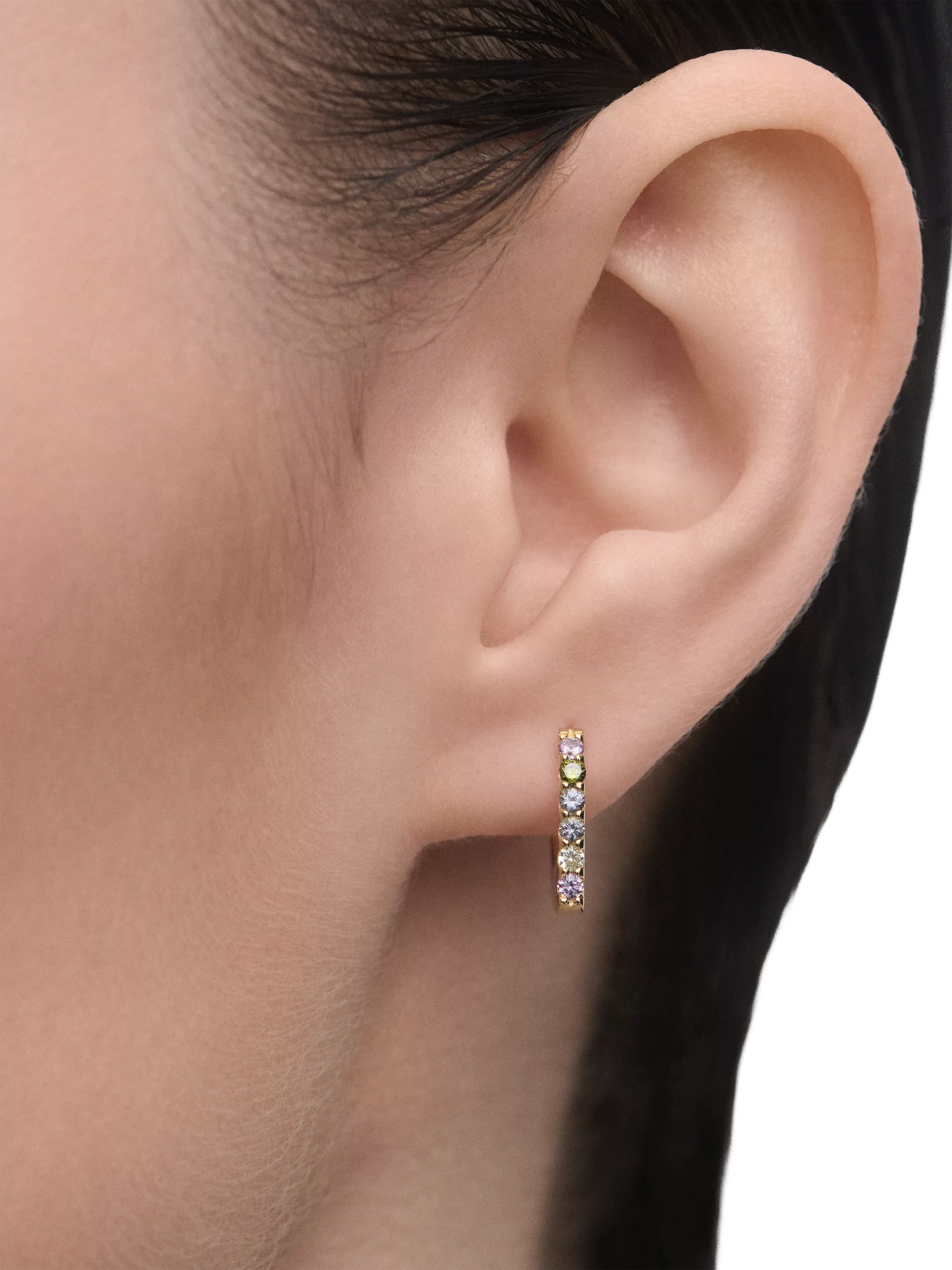 PDPAOLA geometric hoop earrings gold multi - British product