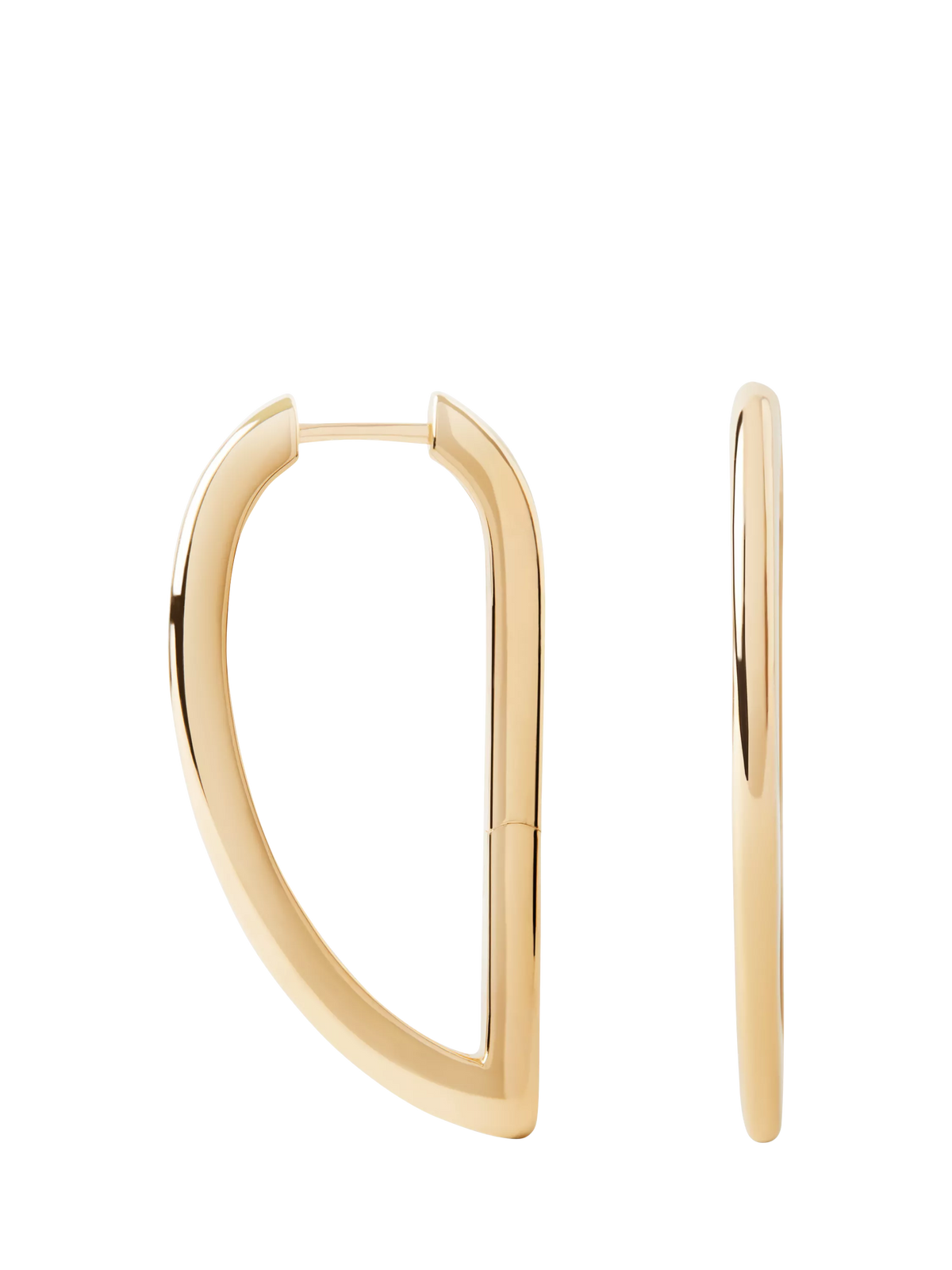 PDPAOLA large geometric hoop earrings in 18ct gold, UK version