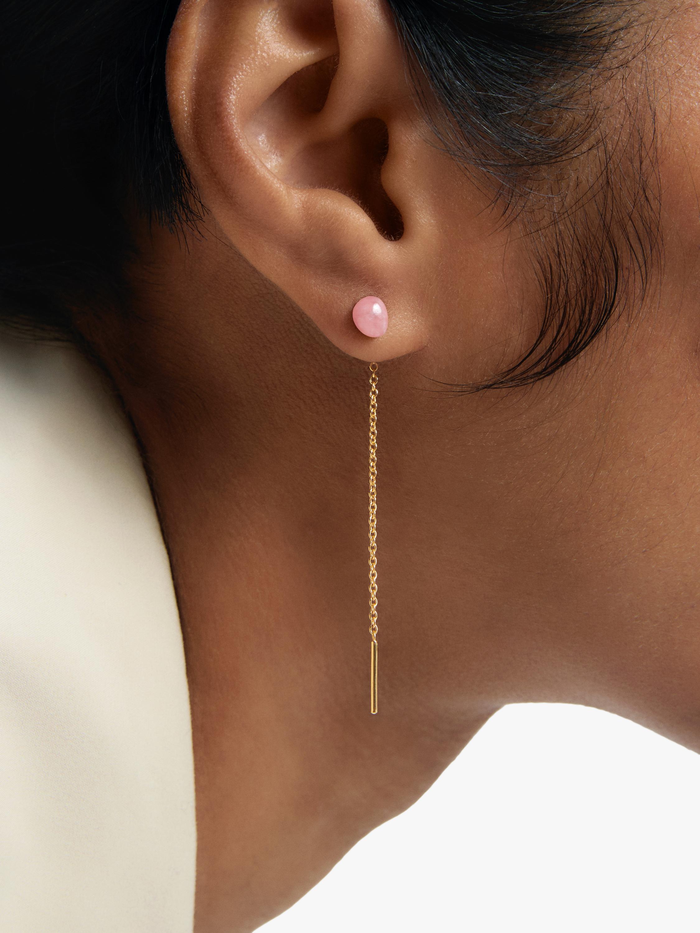 PDPAOLA Lyra rhodochrosite drop earrings gold (British brand)