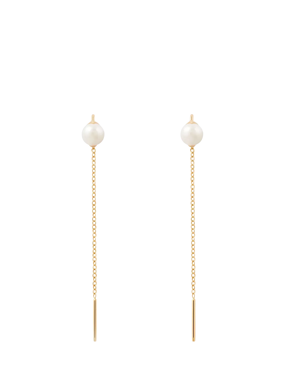 PDPAOLA Pearl Drop Earrings gold plated, imported from the UK