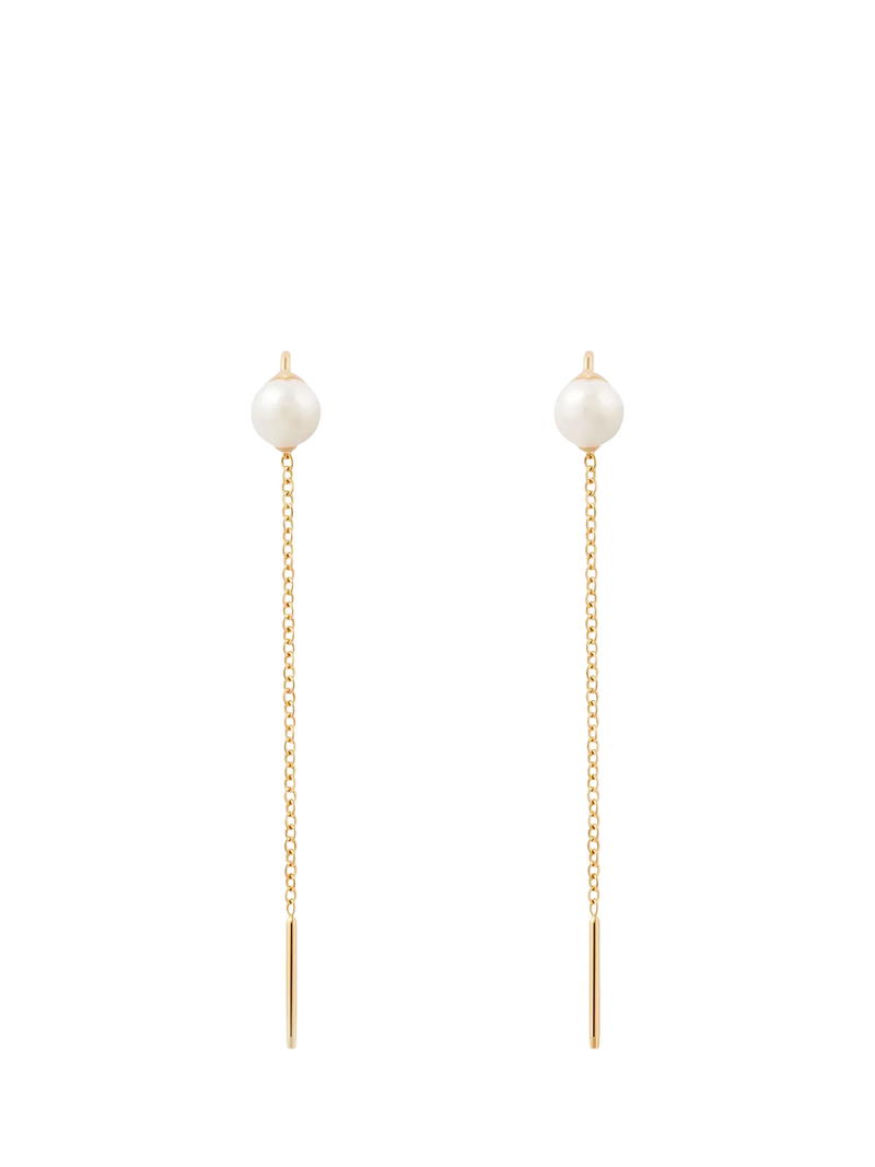 PDPAOLA Pearl Drop Earrings gold plated, imported from the UK