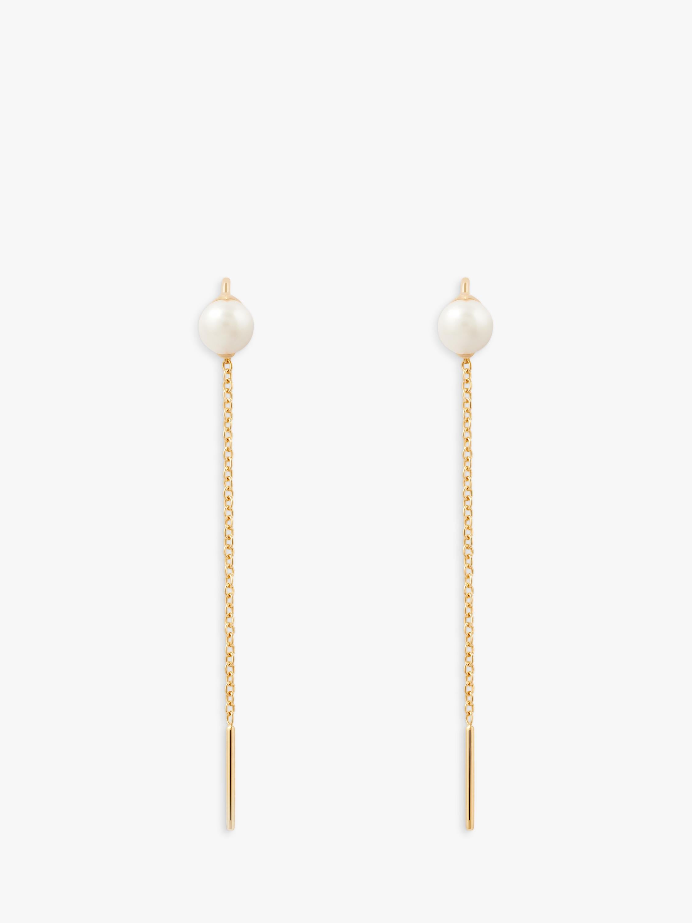 PDPAOLA Pearl Drop Earrings gold plated, imported from the UK