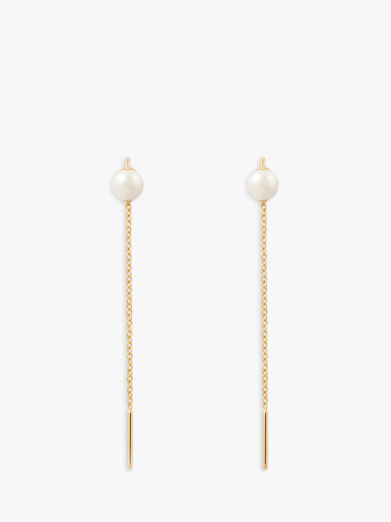 PDPAOLA Pearl Drop Earrings gold plated, imported from the UK