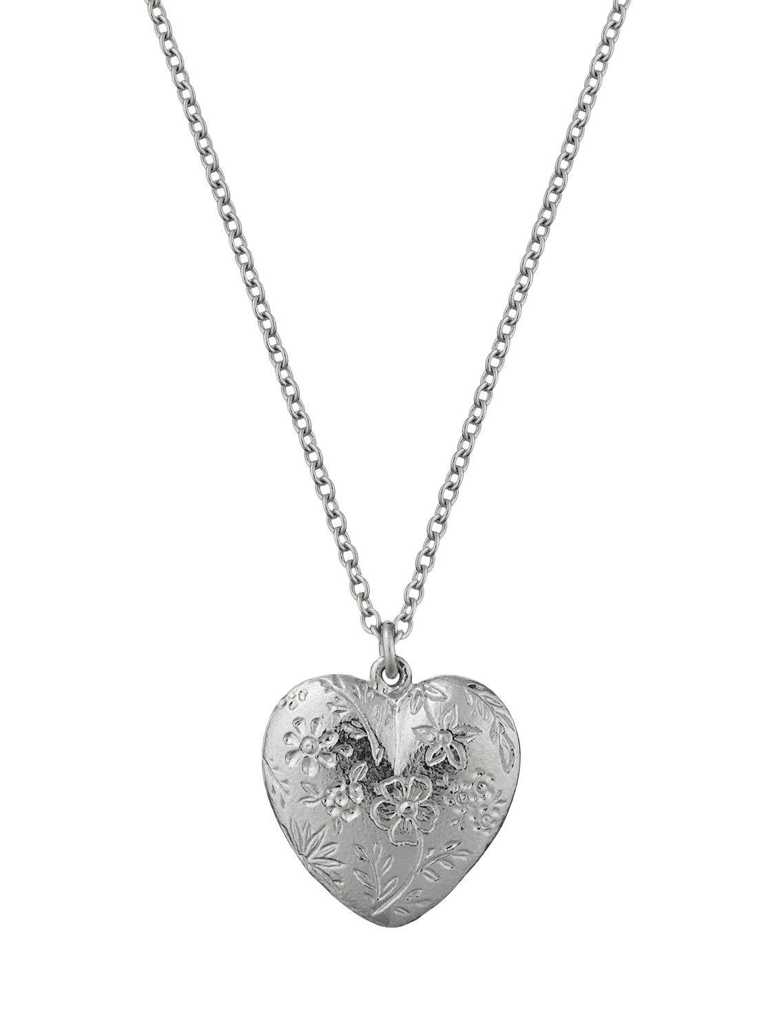 Alex Monroe sterling silver floral heart pendant necklace - British product