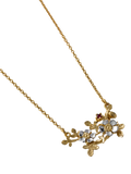 Alex Monroe wild rose bee ruby pendant, imported from the UK