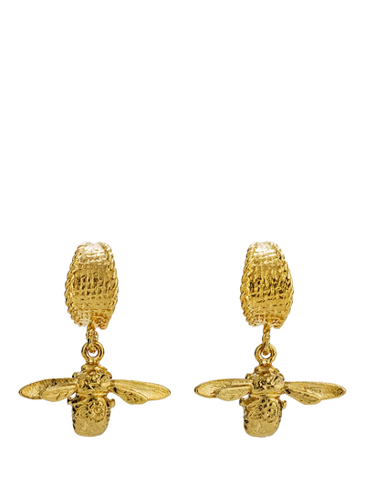 John Lewis Alex Monroe Bee Drop Huggie Hoop Earrings Yellow Gold- Buy online at McGrocer