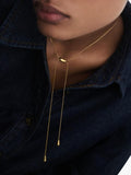 PDPAOLA gold slider choker necklace 62cm, imported from the UK