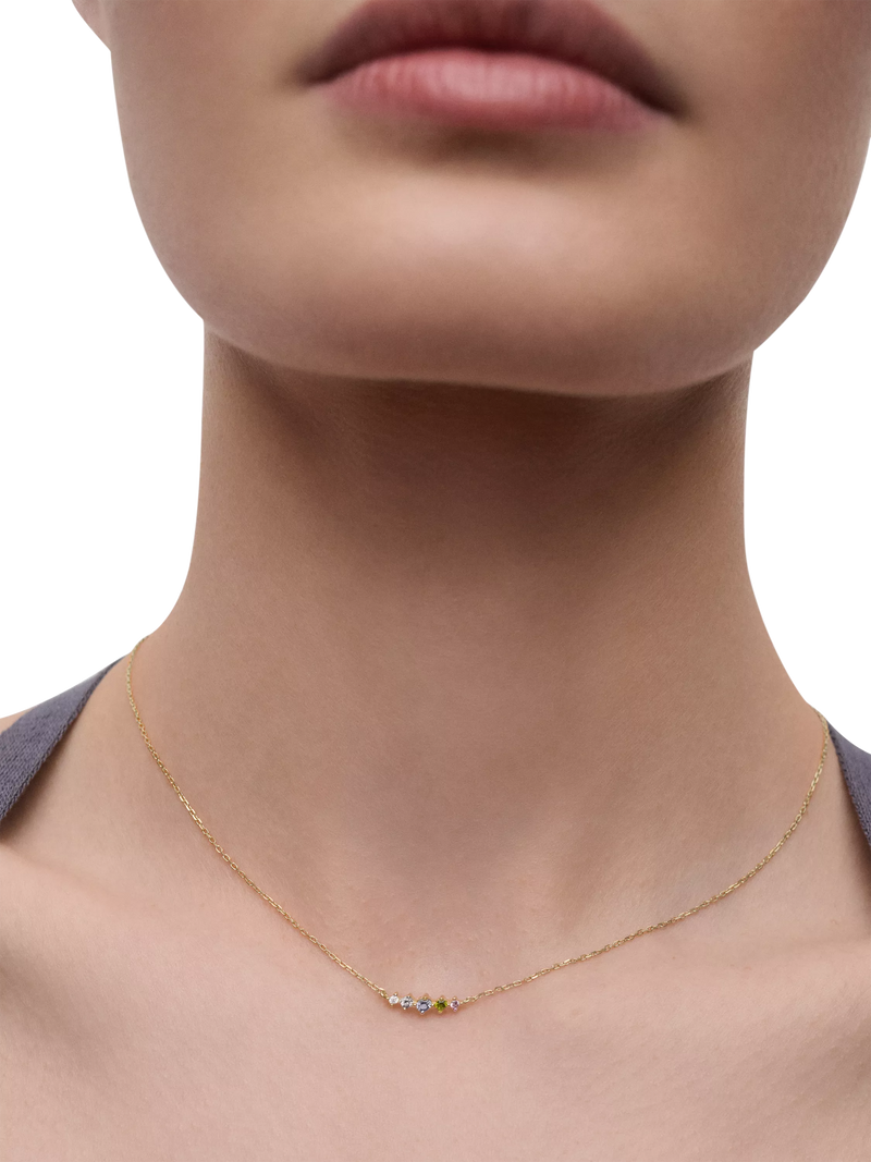 PDPAOLA cubic zirconia chain necklace gold multi 60cm, UK version