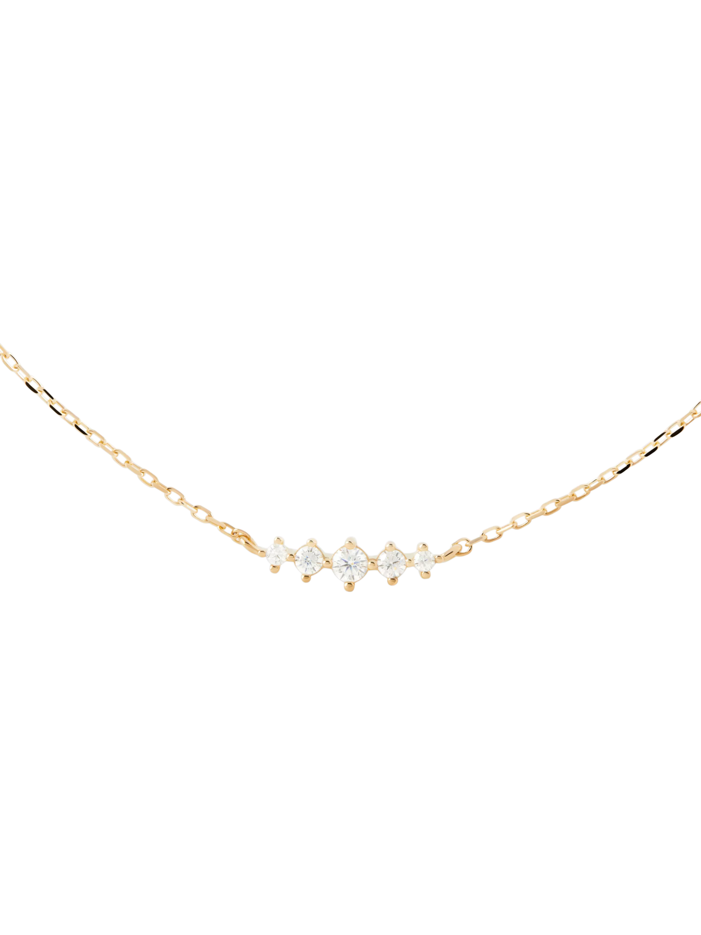PDPAOLA gold cubic zirconia chain necklace 60cm (British brand)