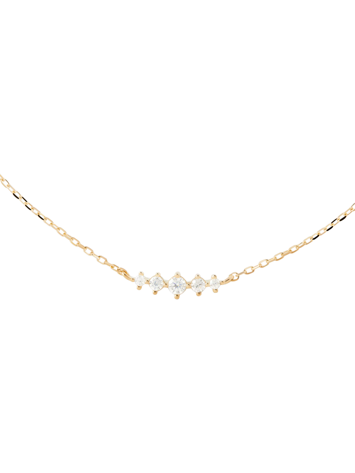 PDPAOLA gold cubic zirconia chain necklace 60cm (British brand)
