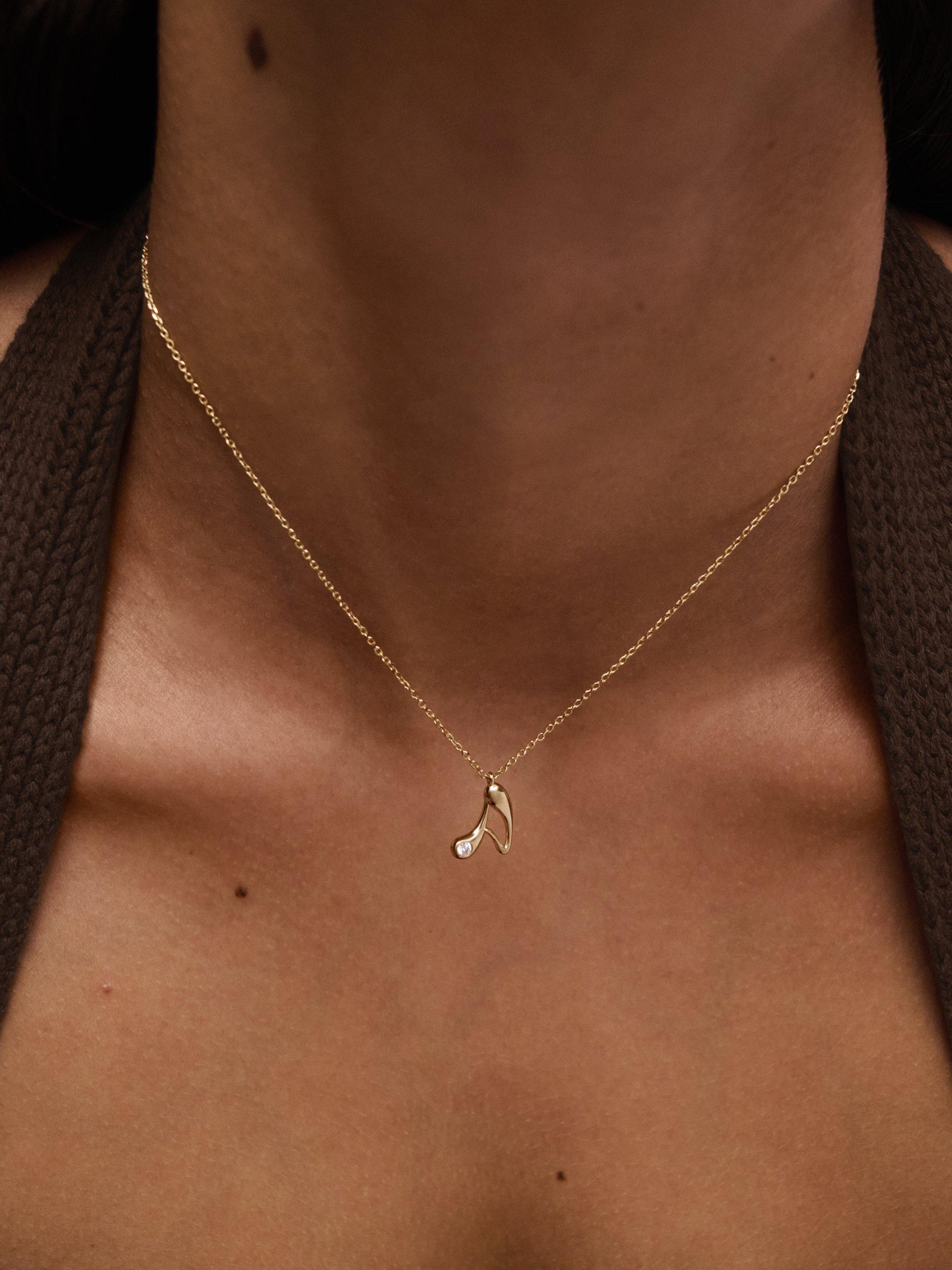 PDPAOLA gold initial pendant necklace, UK version