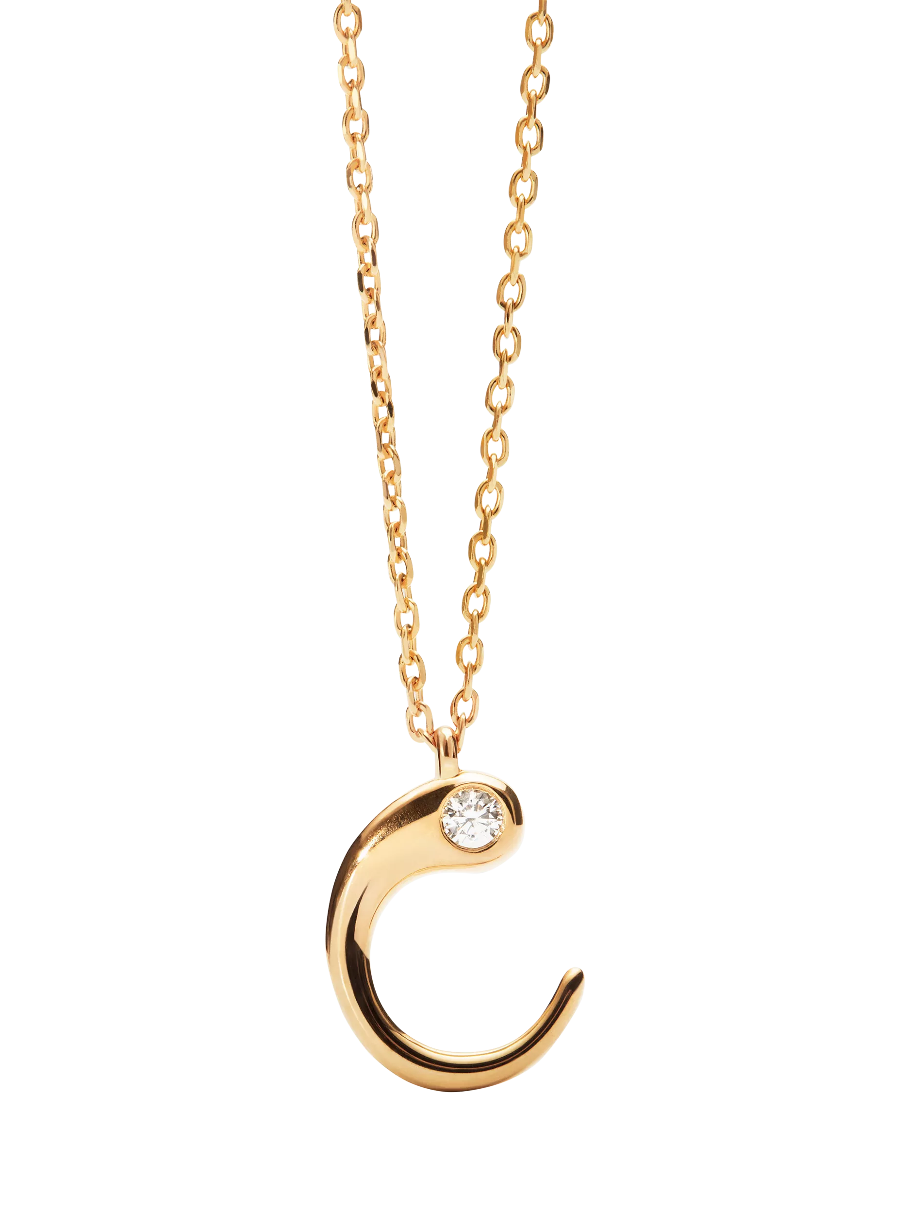 PDPAOLA Initial Pendant Necklace, Gold