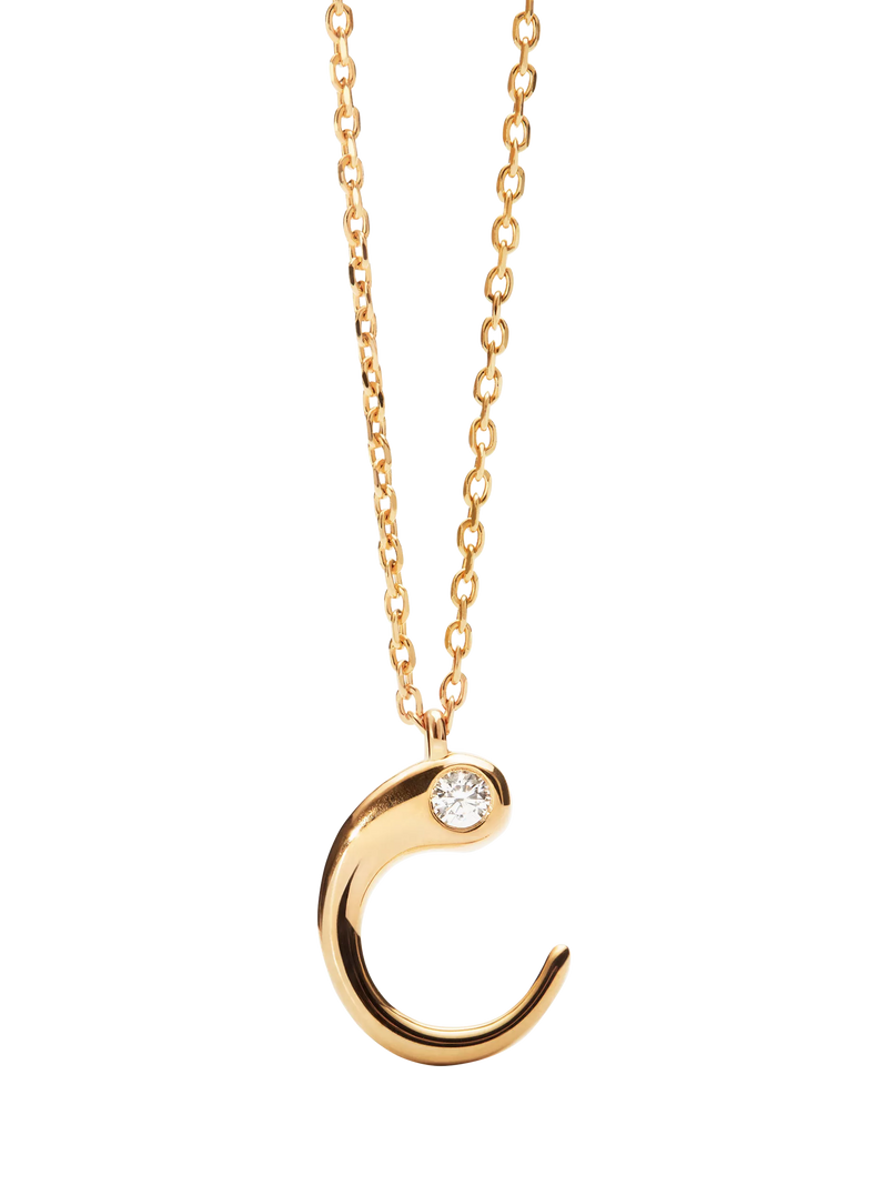 PDPAOLA Initial Pendant Necklace, Gold