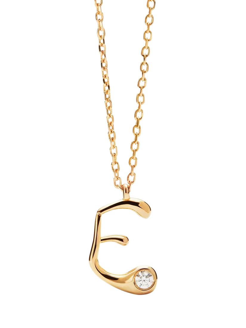 PDPAOLA Initial Pendant Necklace, Gold