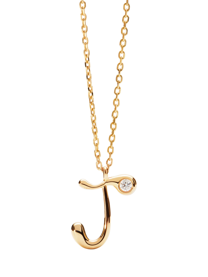 PDPAOLA Initial Pendant Necklace, Gold