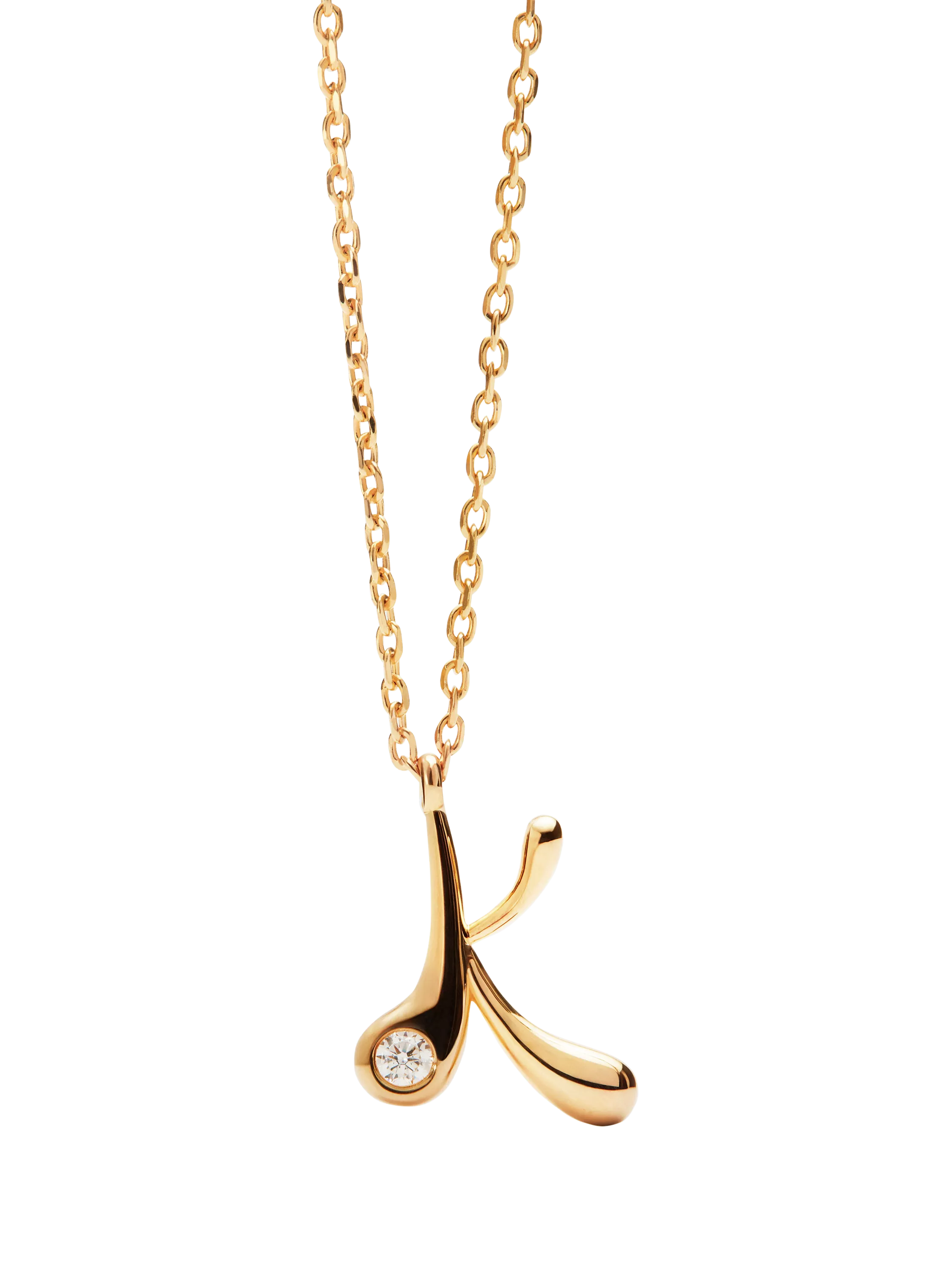 PDPAOLA Initial Pendant Necklace, Gold