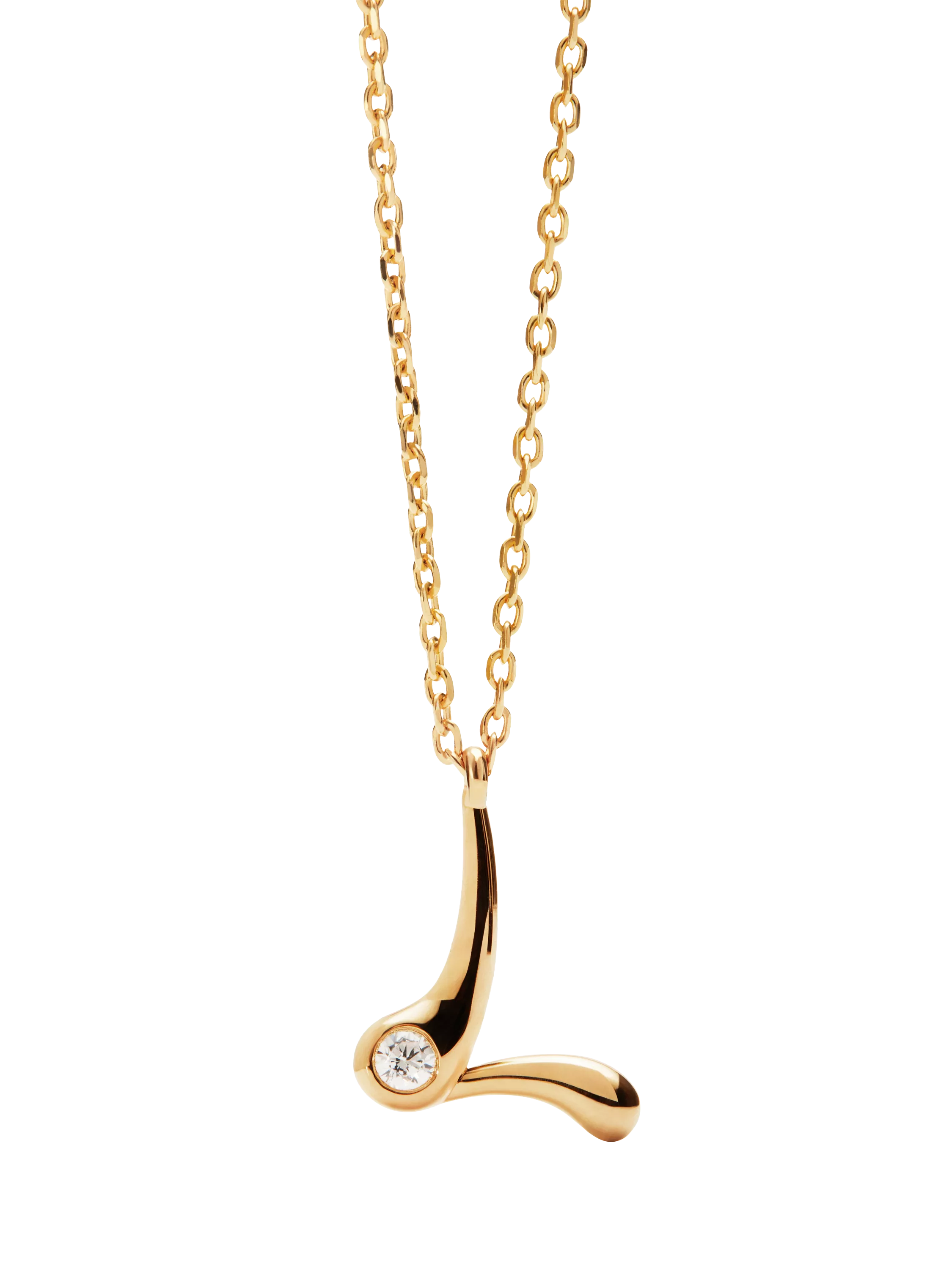 PDPAOLA Initial Pendant Necklace, Gold