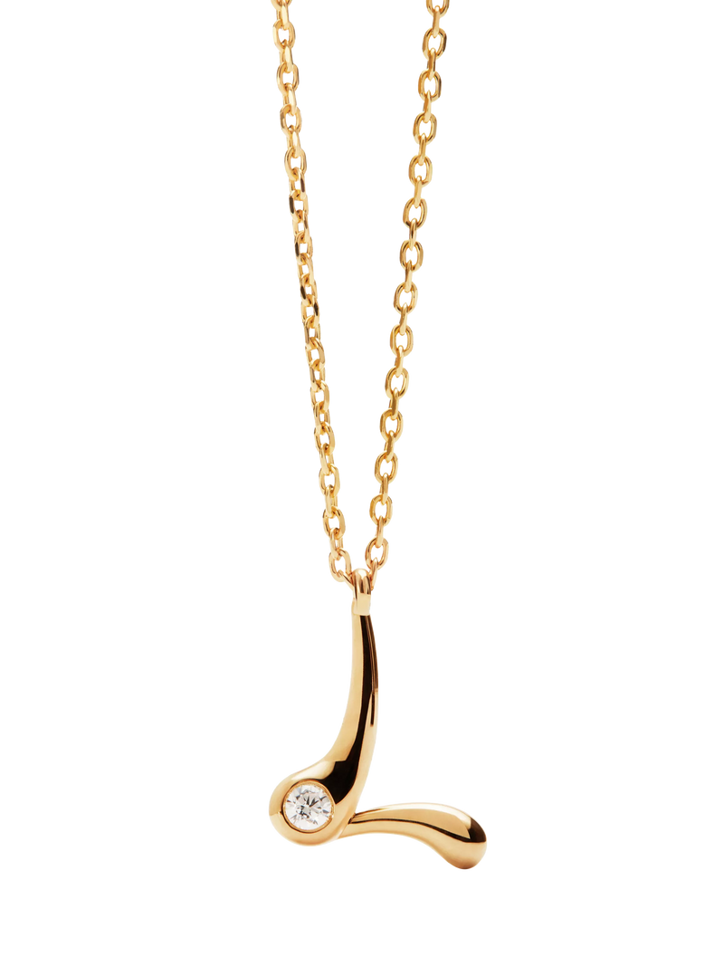 PDPAOLA Initial Pendant Necklace, Gold