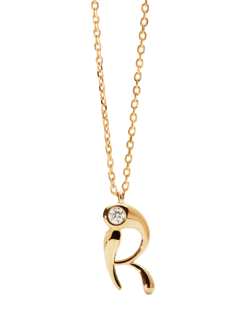 PDPAOLA Initial Pendant Necklace, Gold